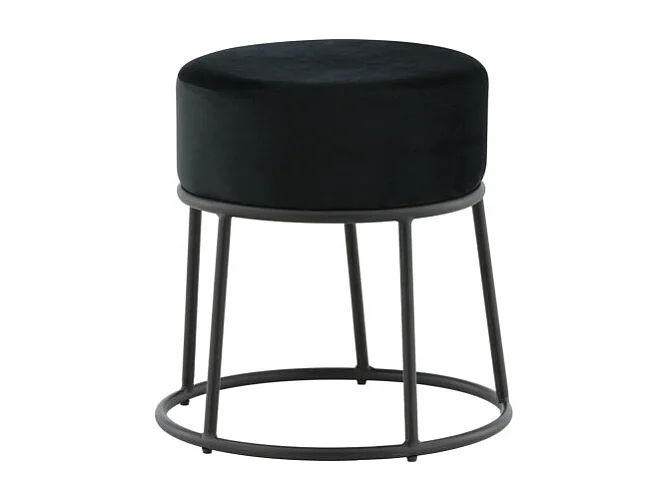 Pouf Design en Velours "Petra" 46cm Noir