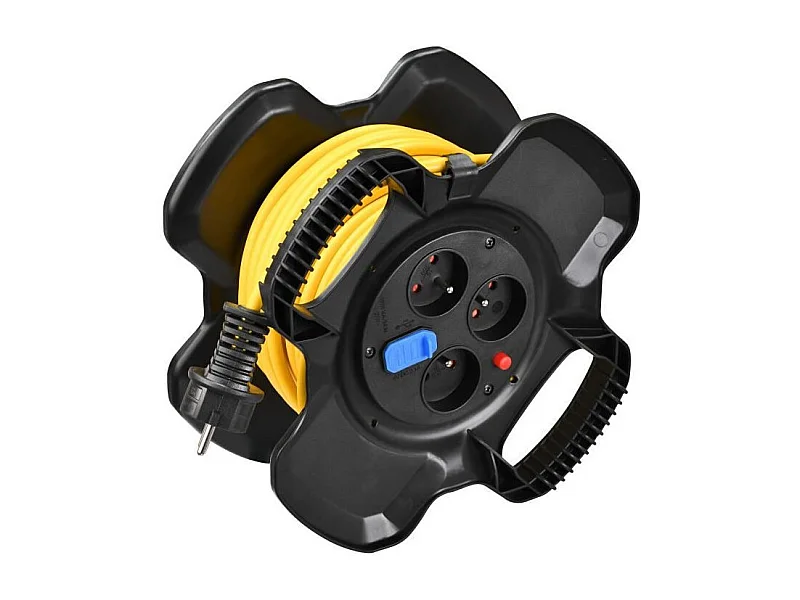 Enrouleur de câble COMPACT X-GUM BRENNENSTUHL 15m - 3 prises + 2 Ports USB - Fabriqué en France