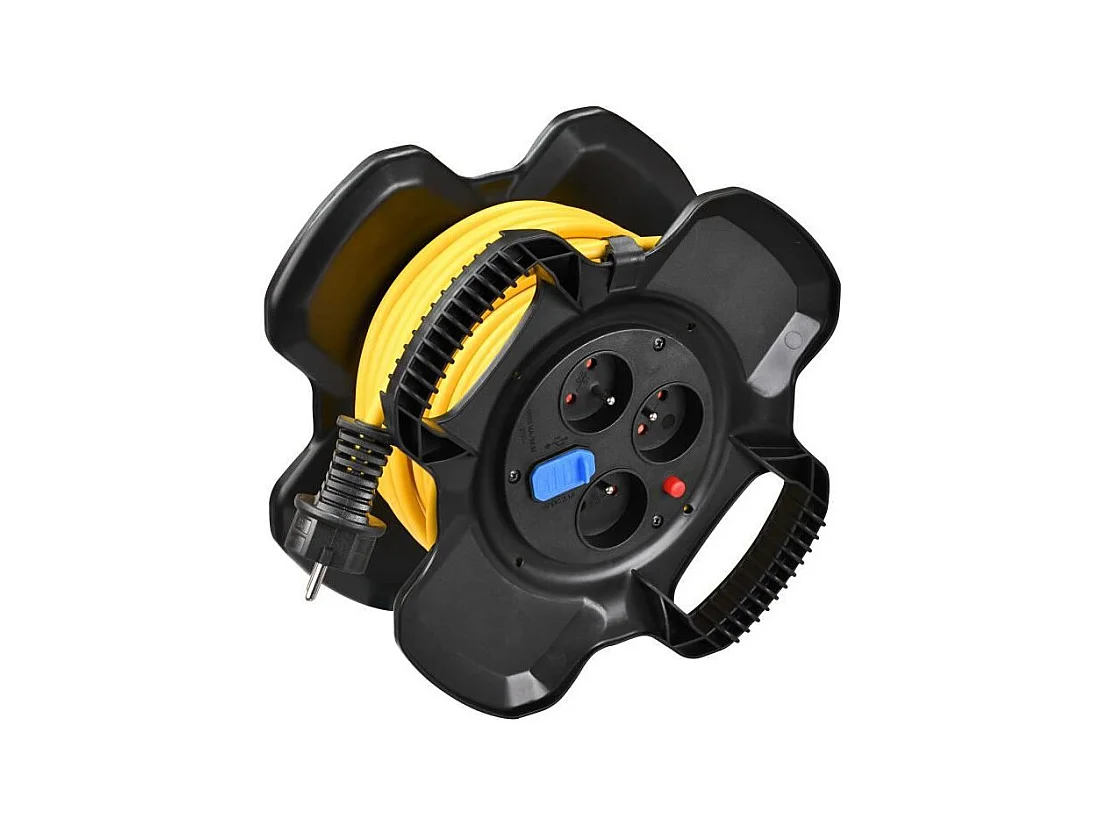 Enrouleur de câble COMPACT X-GUM BRENNENSTUHL 15m - 3 prises + 2 Ports USB - Fabriqué en France