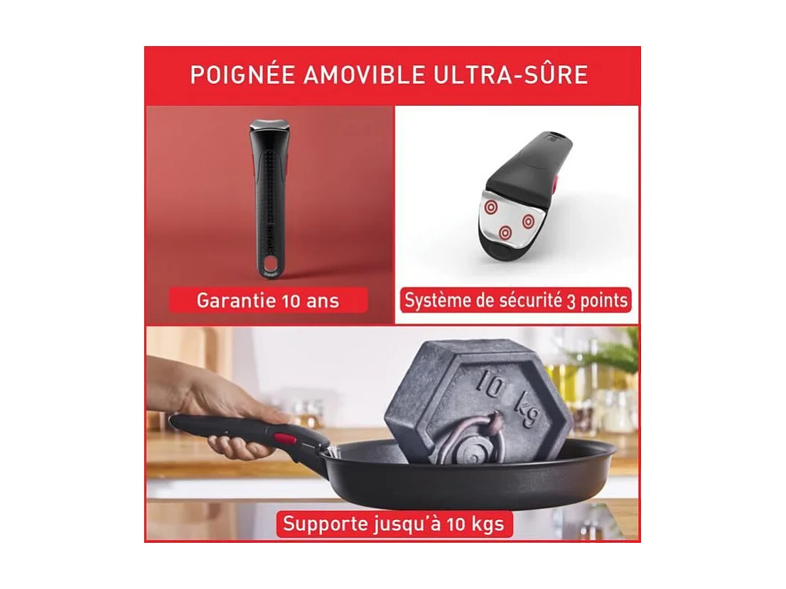 TEFAL INGENIO Easy Cook & Clean Lot 15 pieces, Poele, Casserole, Non induction, Revetement antiadhésif, Fabriqué en France L15
