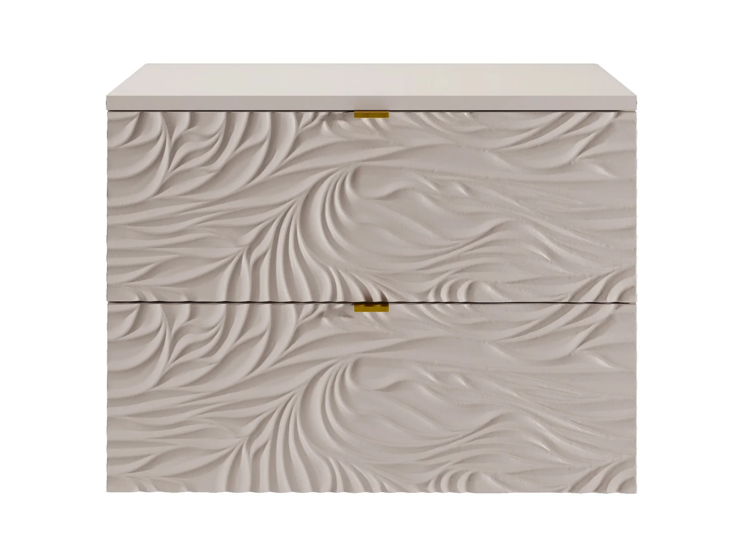 Vegghengt teksturert servantskap med hylle - Beige - 80 cm - RINAREL