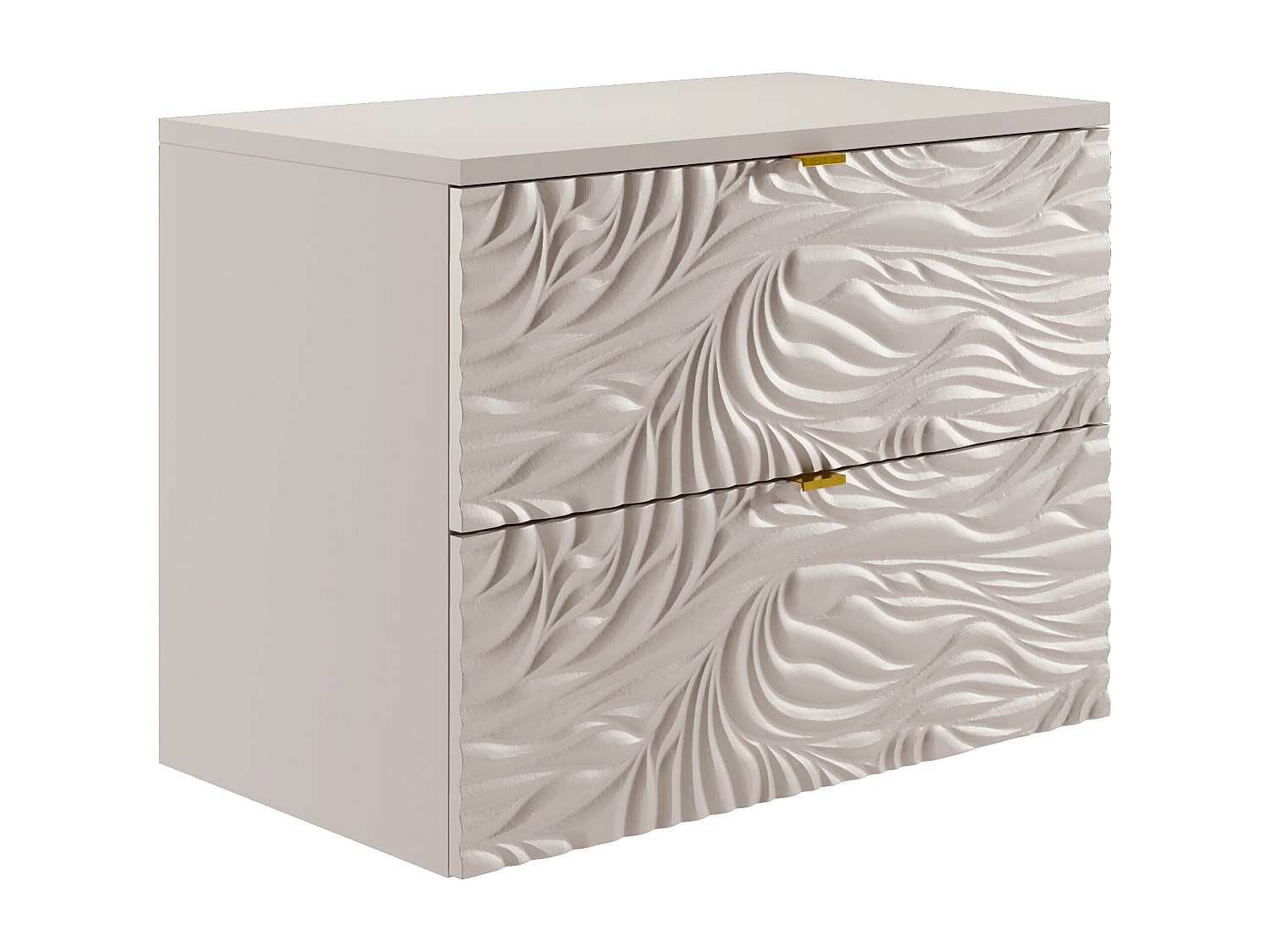 Badezimmermöbel hängend strukturiert mit Ablageplatte - Beige - 80 cm - RIN günstig online kaufen