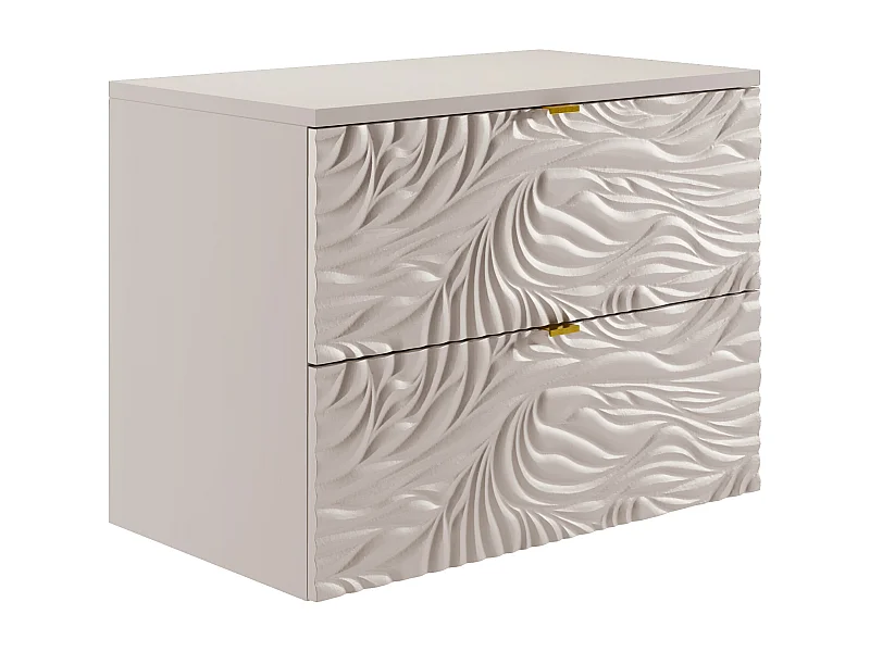 Badezimmermöbel hängend strukturiert mit Ablageplatte - Beige - 80 cm - RINAREL