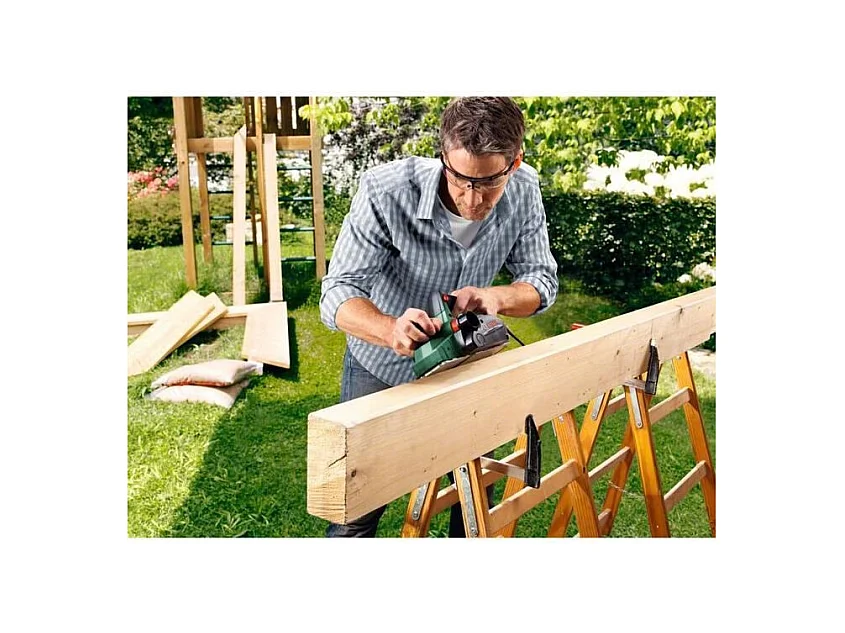 Rabot filaire Bosch - PHO 2000 Livre avec Fer reversible pour rabot en carbure, Cle six pans male, Carton