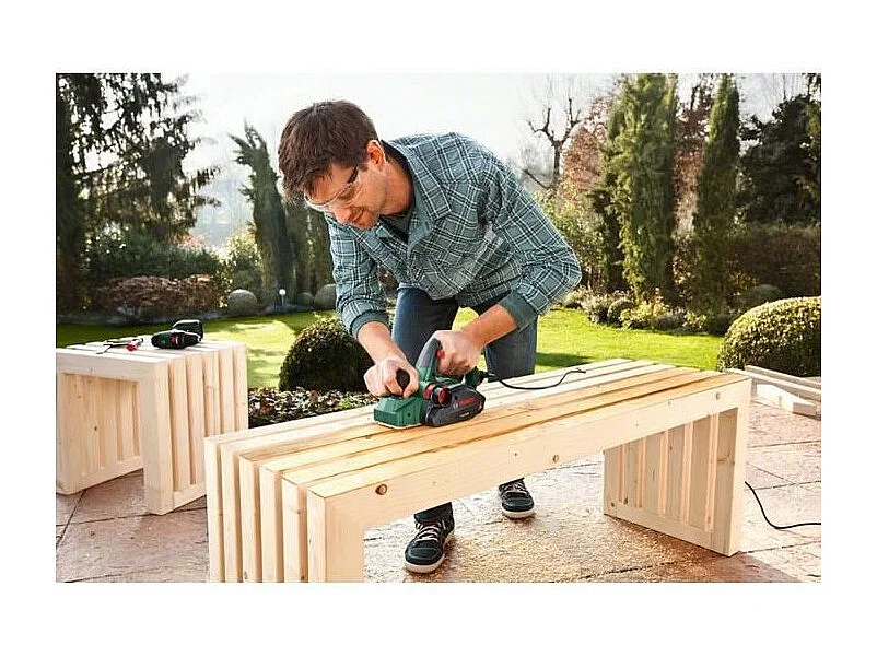 Rabot filaire Bosch - PHO 2000 Livre avec Fer reversible pour rabot en carbure, Cle six pans male, Carton