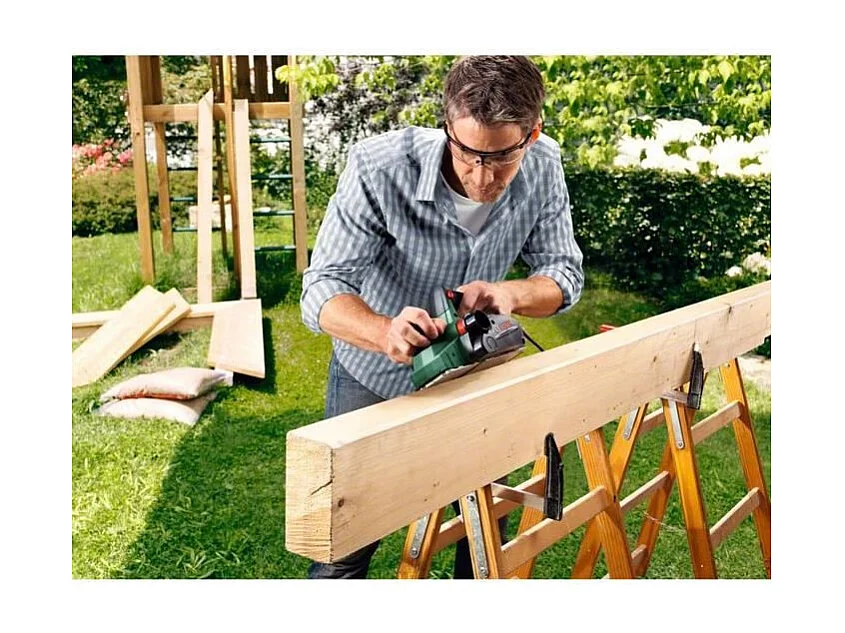 Rabot filaire Bosch - PHO 2000 Livre avec Fer reversible pour rabot en carbure, Cle six pans male, Carton