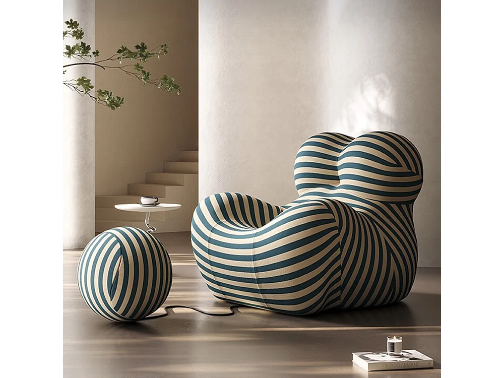 Canapé compressible petit ménage dossier confortable tissu doux style lazy gospel bleu jaune