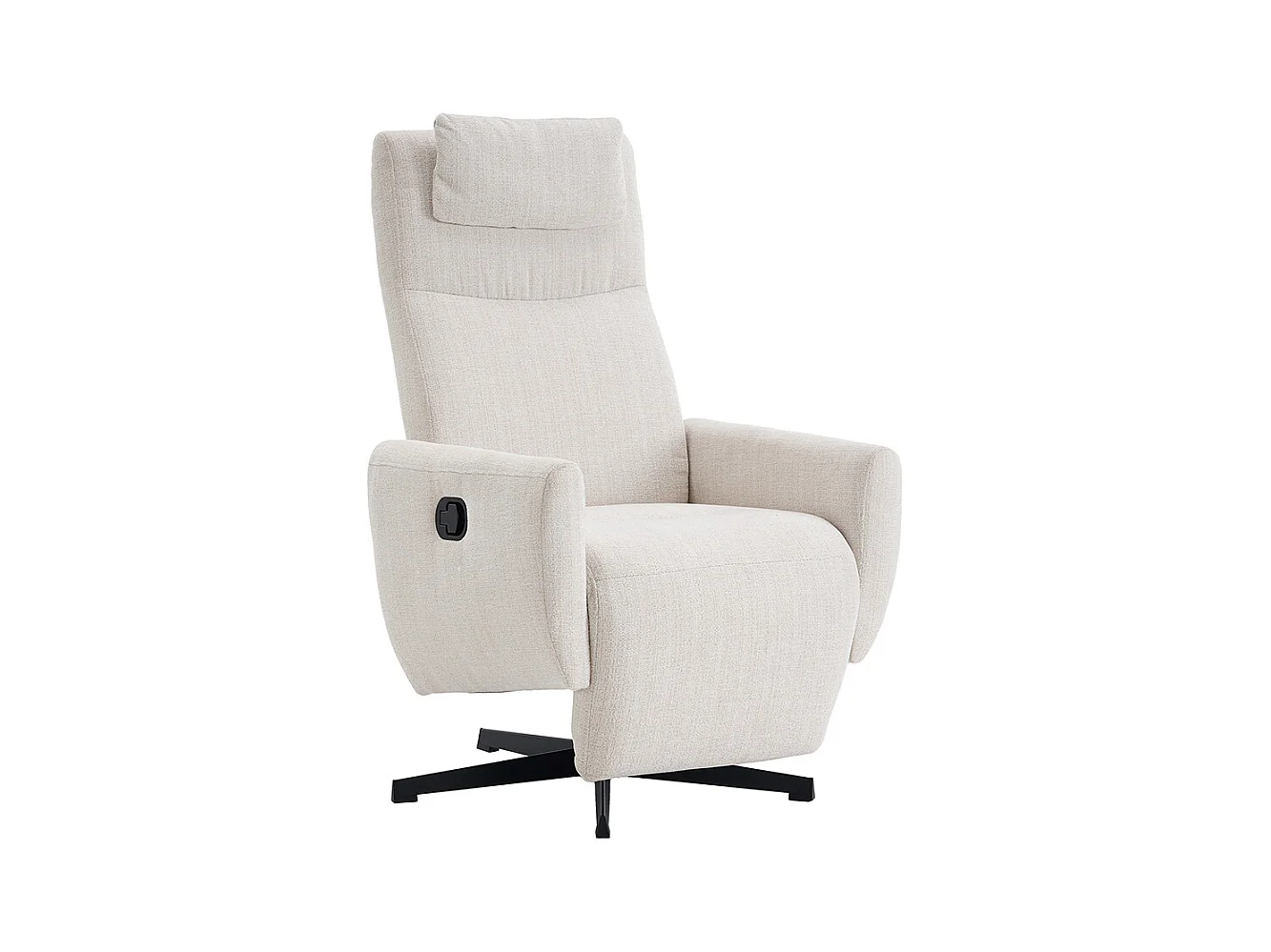 Fauteuil relax inclinable TV chenille repose-pieds pivotant salon moderne beige