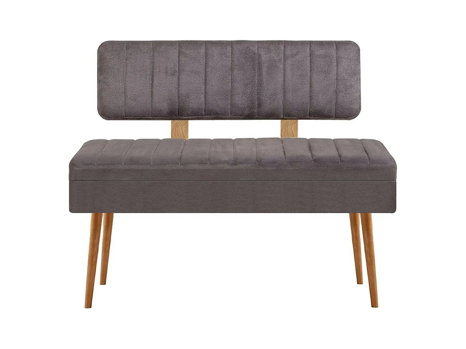 Banc d'entrée avec rangement - tissu anthracite JENA