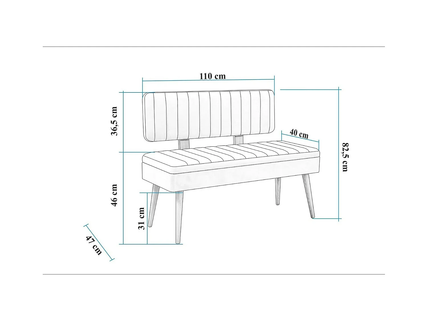 Banc d'entrée avec rangement - tissu anthracite JENA