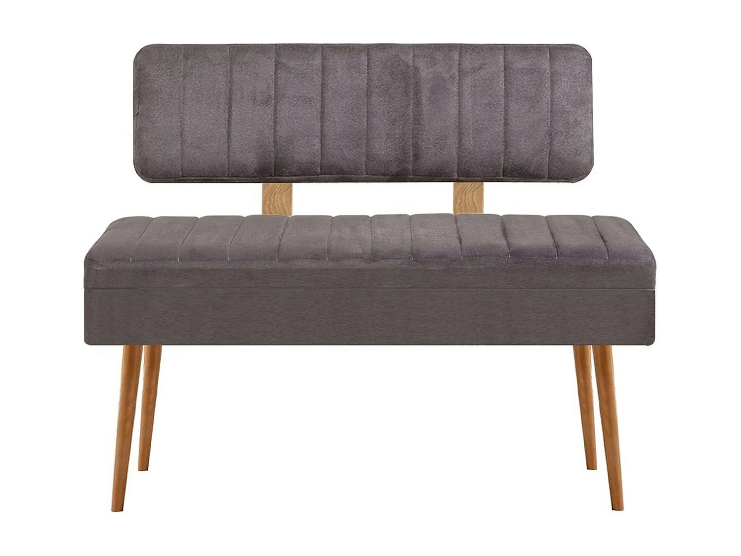 Banc d'entrée avec rangement - tissu anthracite JENA