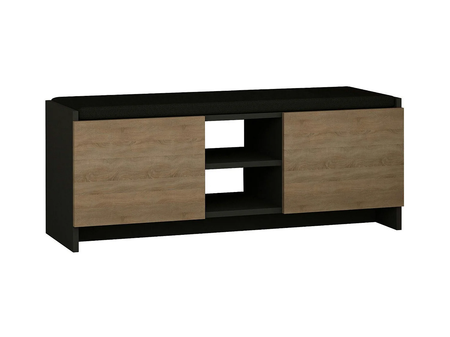 Banc d'entrée noir avec rangement chaussures MARFA