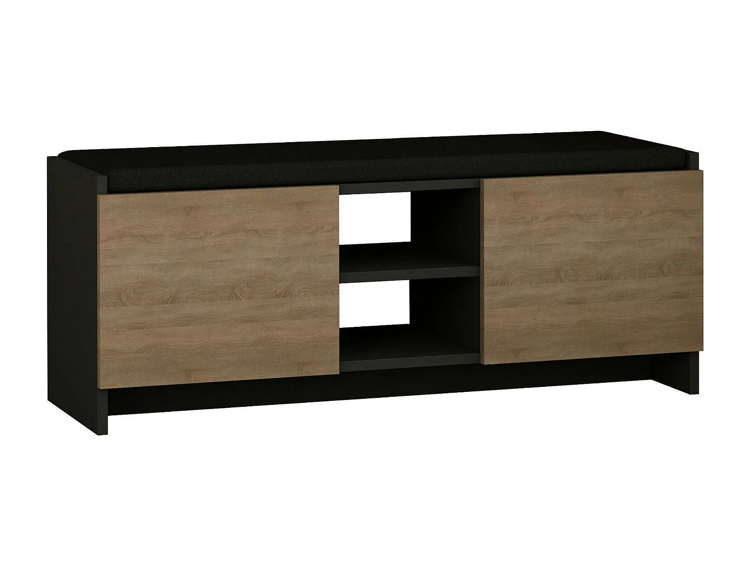 Banc d'entrée noir avec rangement chaussures MARFA