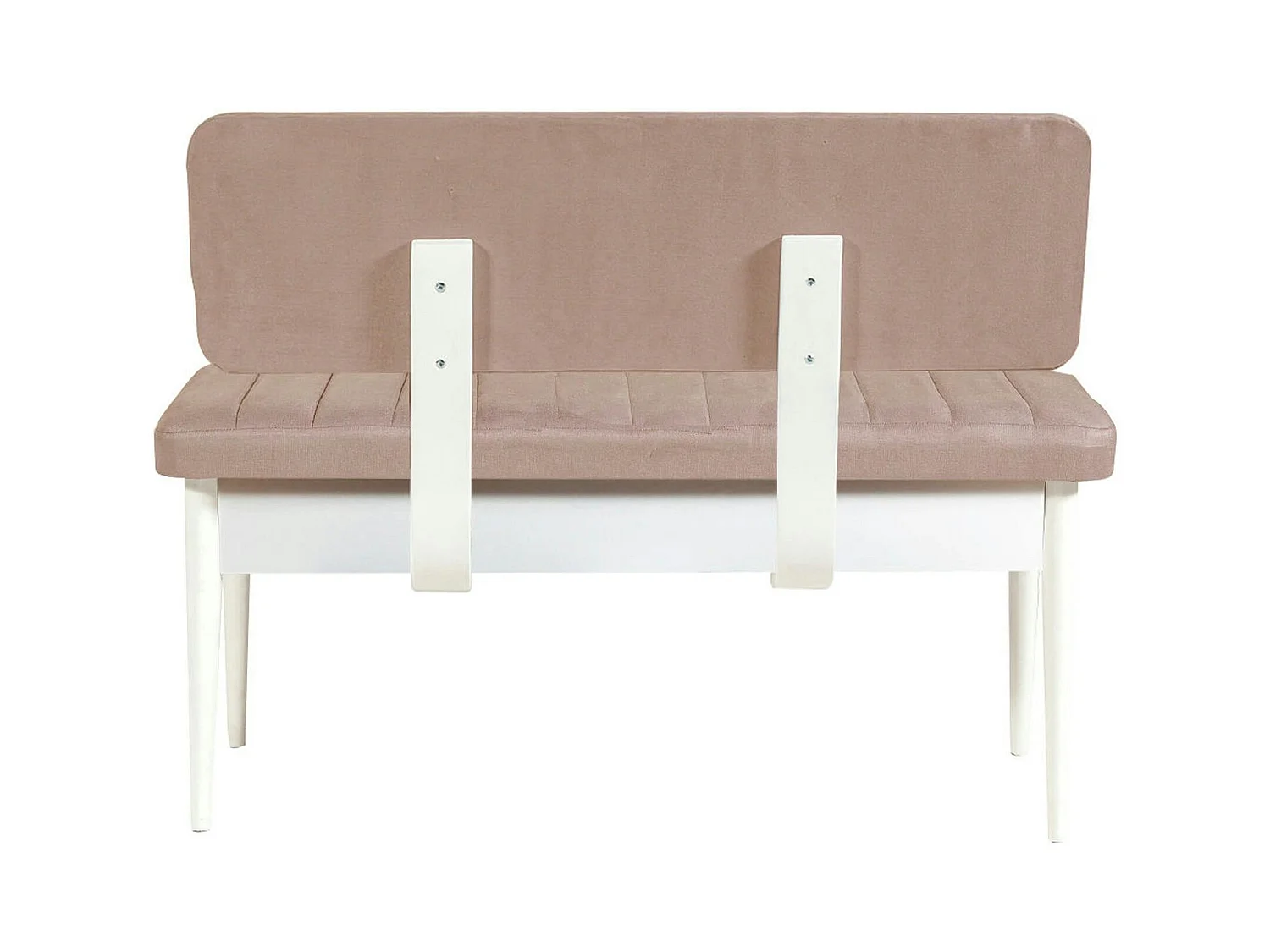 Banc d'entrée avec rangement - tissu rose poudré JENA