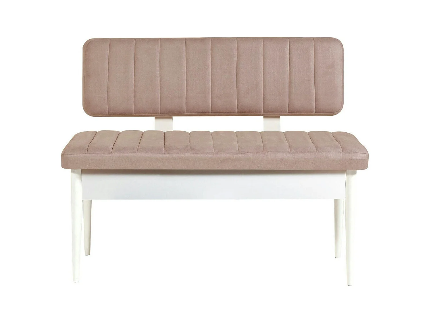Banc d'entrée avec rangement - tissu rose poudré JENA