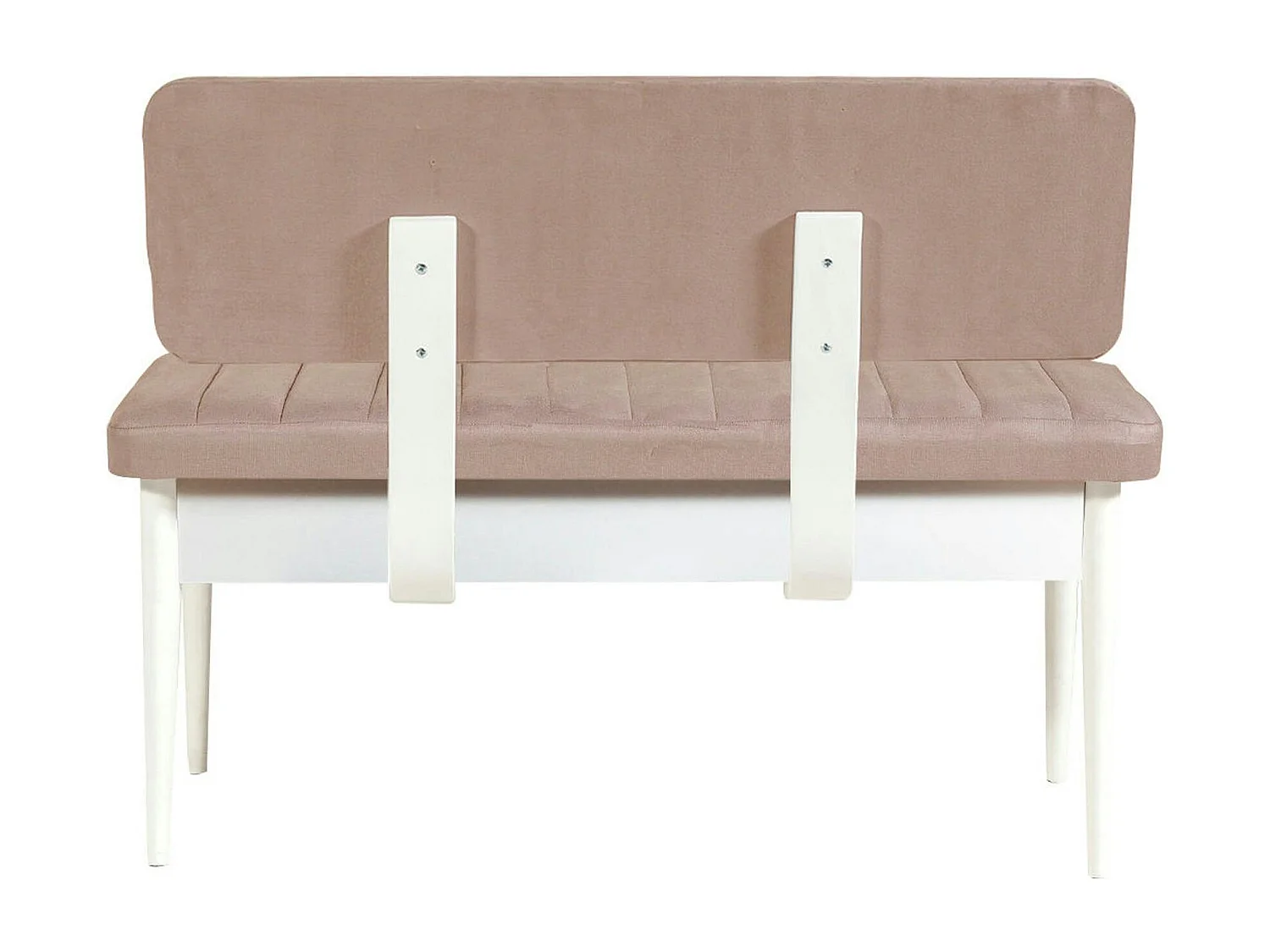 Banc d'entrée avec rangement - tissu rose poudré JENA