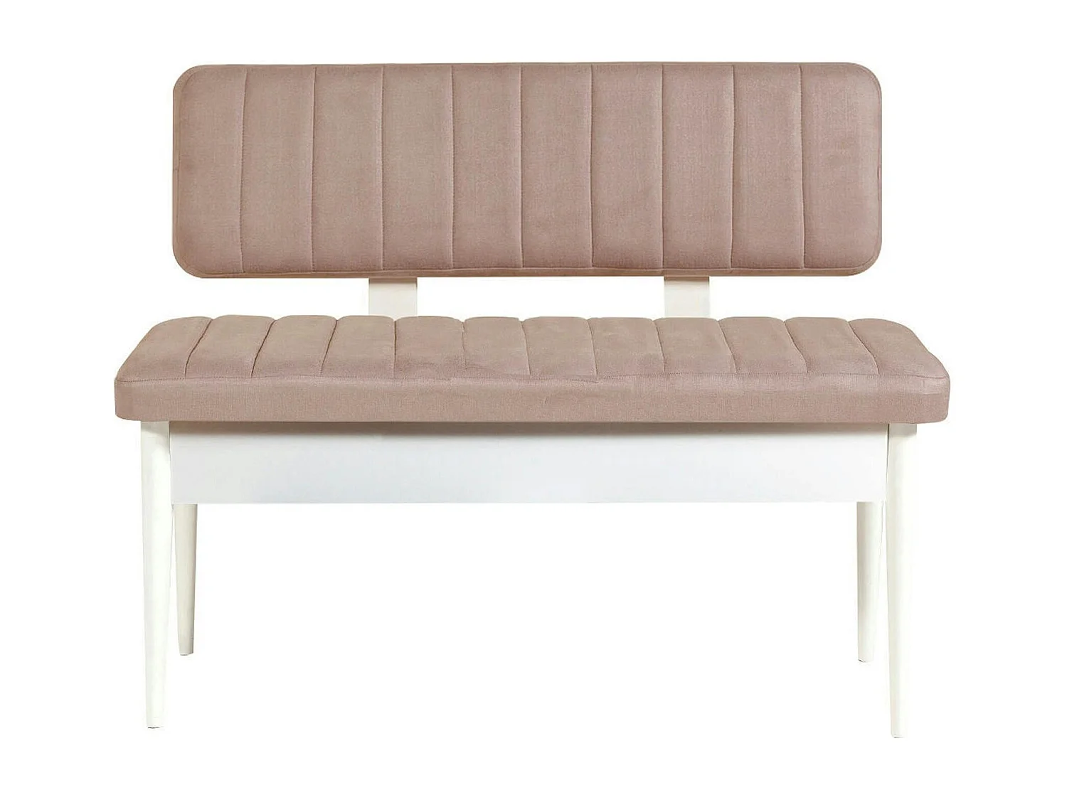 Banc d'entrée avec rangement - tissu rose poudré JENA