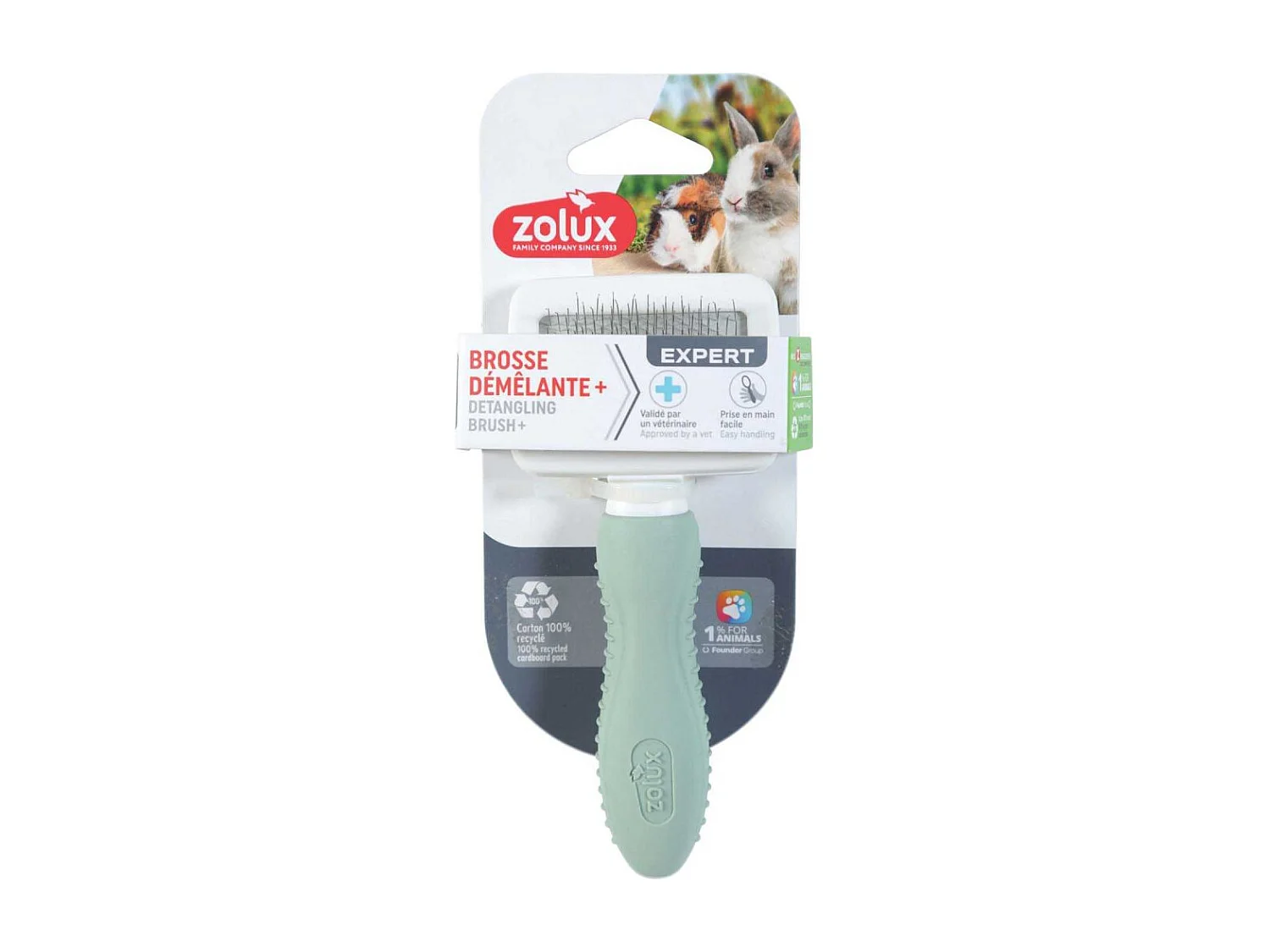 Brosse en caoutchouc pour lapin et cochon d'Inde Brosse démêlante
