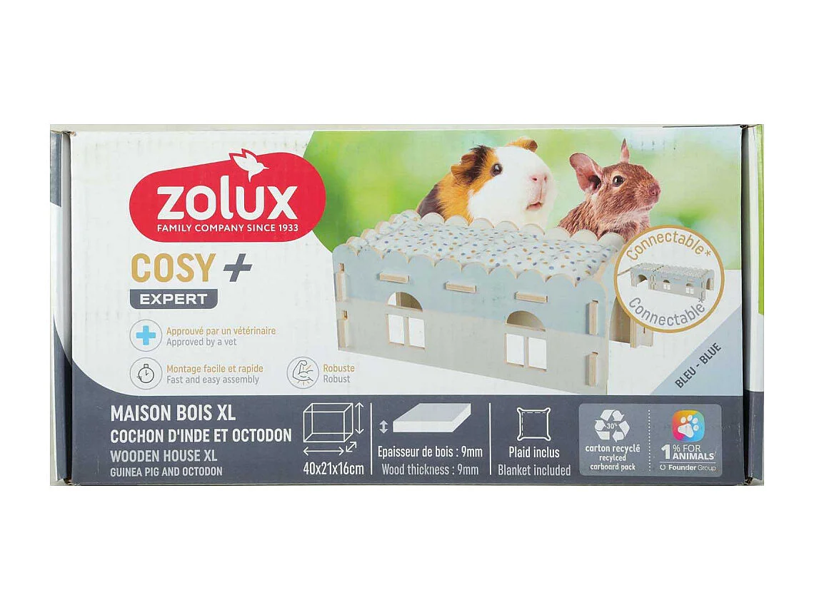 Extension pour maison en bois pour rongeurs Cosy Pour cochon d'Inde et octodon