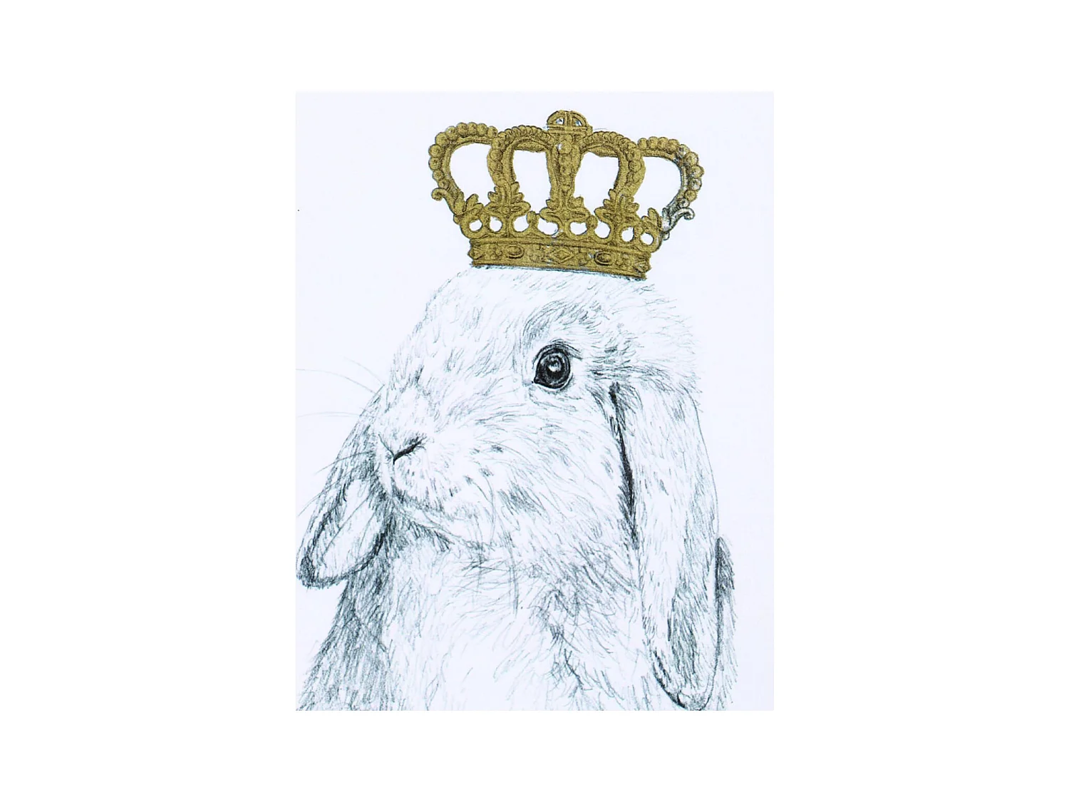 Tableau duo lapins couronnes Bois Noir - Chic Interior's