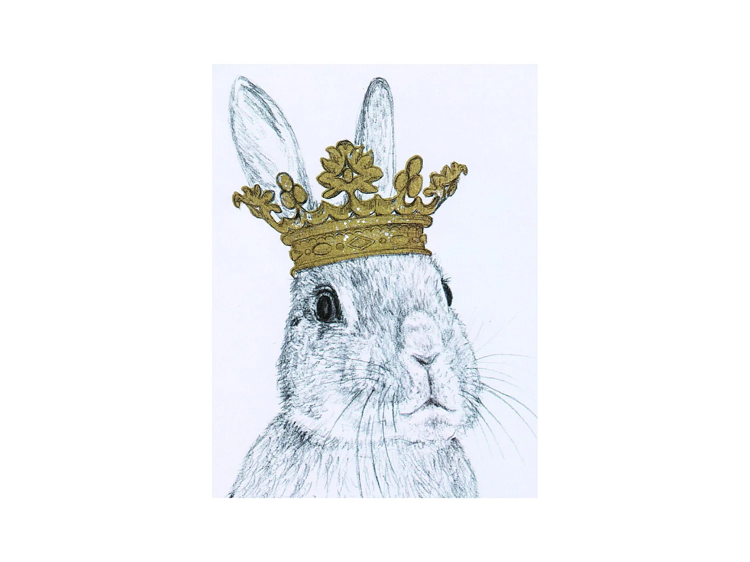 Tableau duo lapins couronnes Bois Noir - Chic Interior's