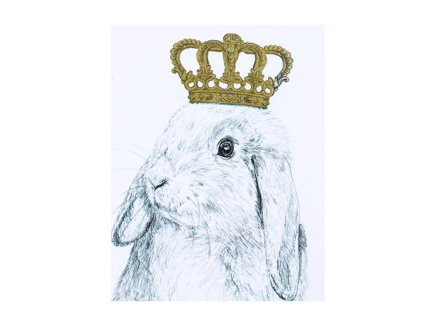 Tableau duo lapins couronnes Bois Noir - Chic Interior's