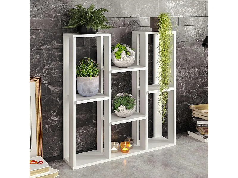 Etagère décorative blanche avec niches ouvertes MARFA