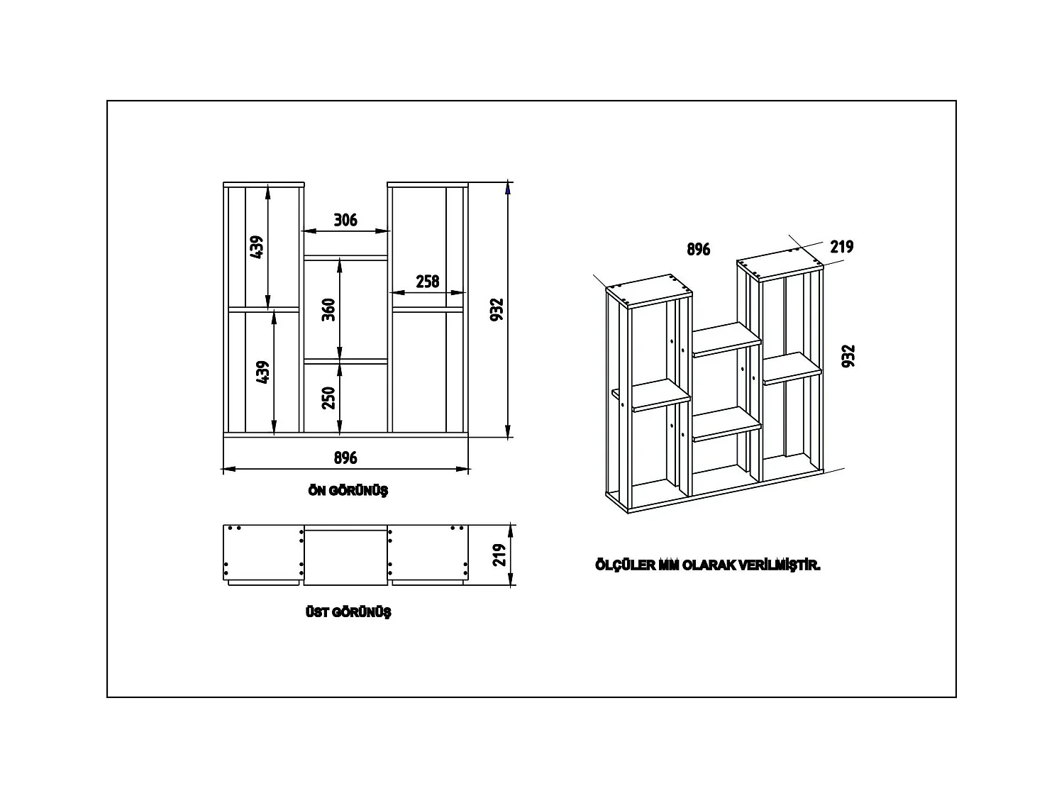 Etagère décorative blanche avec niches ouvertes MARFA
