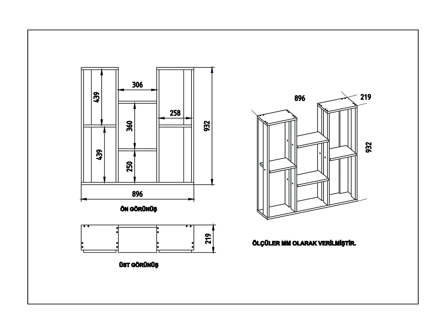 Etagère décorative blanche avec niches ouvertes MARFA