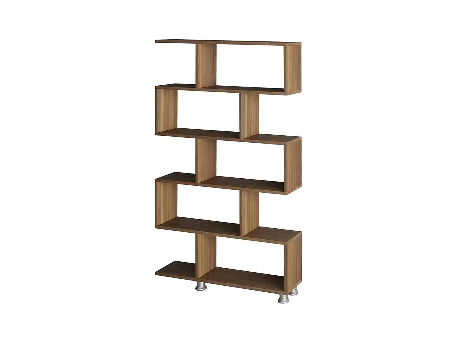 Etagère déstructurée effet bois de noyer - pieds métal JENA