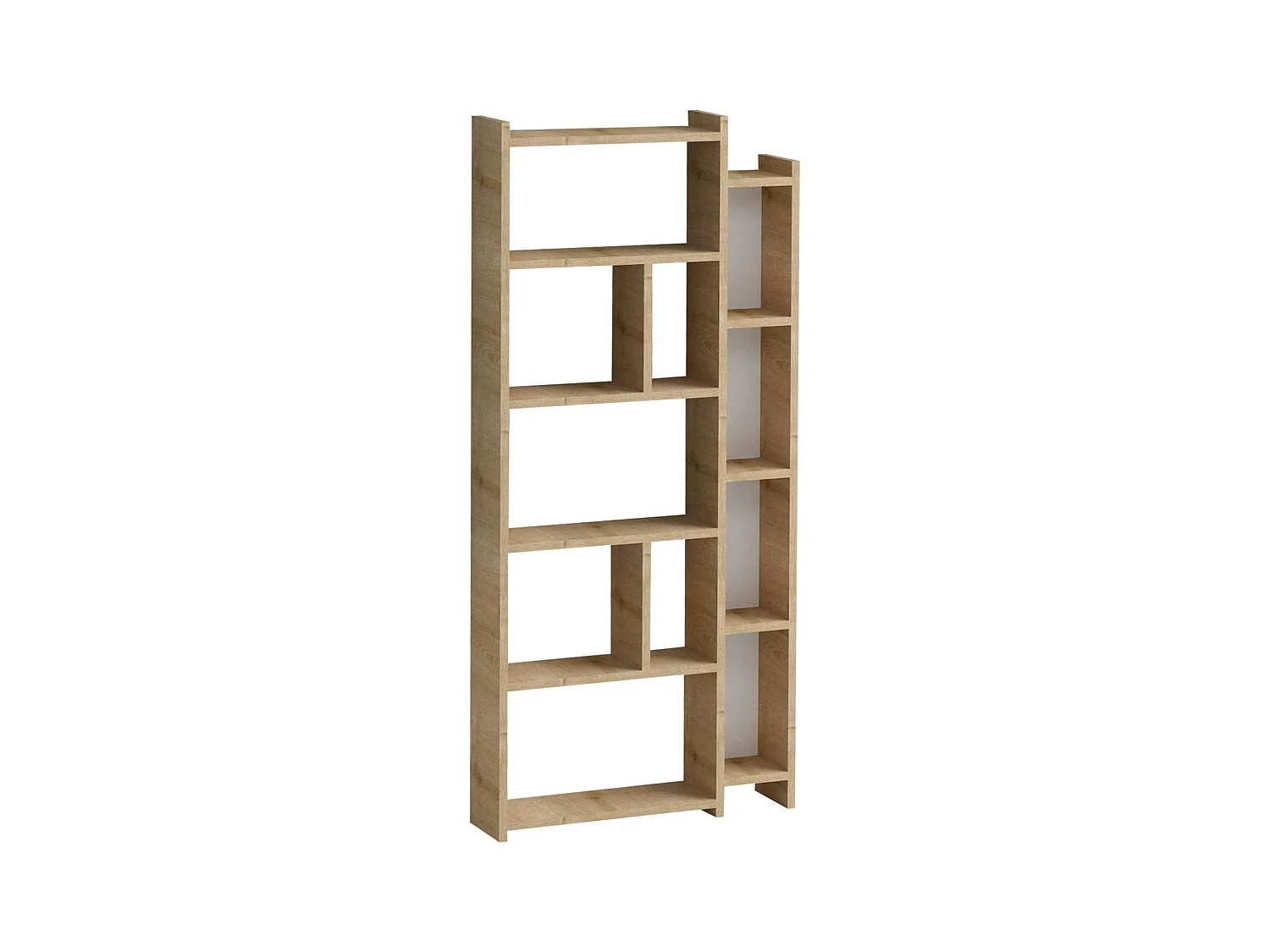 Etagère colonne effet bois de chêne - 2 niveaux MARFA