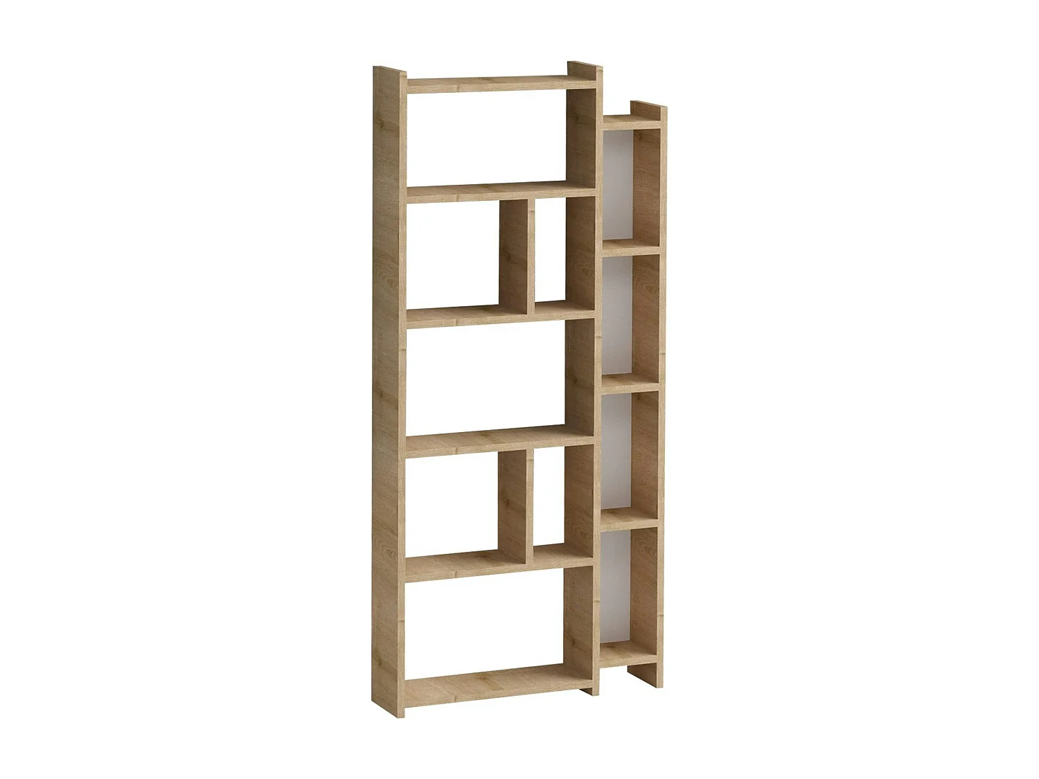 Etagère colonne effet bois de chêne - 2 niveaux MARFA