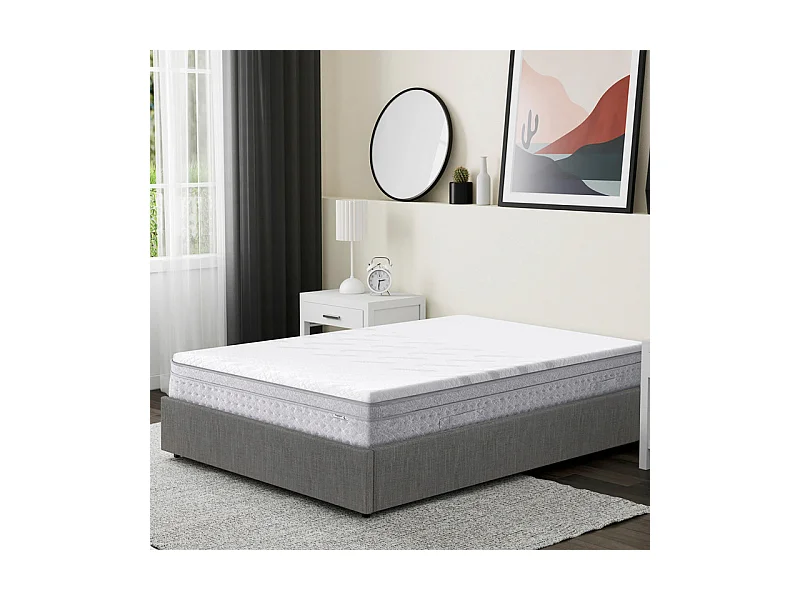 Surmatelas 160x200 cm ep 5,3 cm mousse mémoire de forme, housse stretch déhoussable, base antidérapante - PLUME
