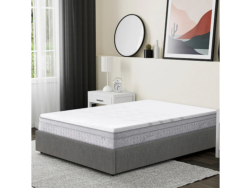 Surmatelas 160x200 cm ep 5,3 cm mousse mémoire de forme, housse stretch déhoussable, base antidérapante - PLUME