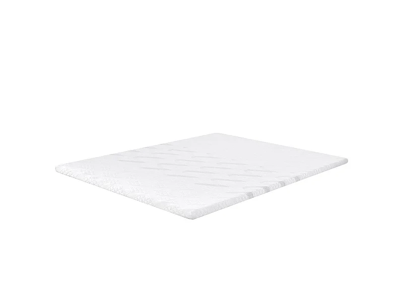 Topper 160x200 cm 5,3 cm viskoelastischer Schaum, abnehmbarer Stretchbezug, rutschfeste Unterseite - PLUME