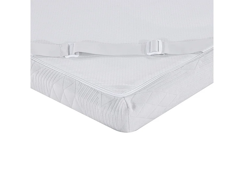 Topper 160x200 cm 5,3 cm viskoelastischer Schaum, abnehmbarer Stretchbezug, rutschfeste Unterseite - PLUME