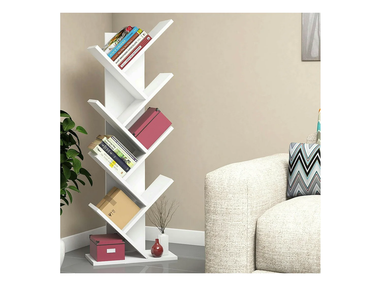 Etagère blanche forme arbre - style design MARFA