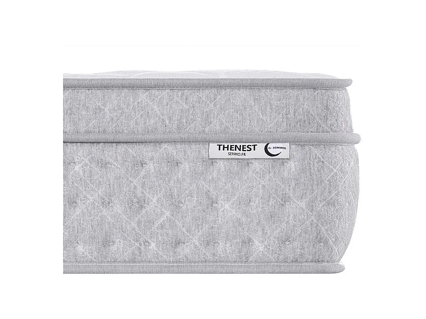 Matelas 140x190 cm ep 25 cm ressorts ensachés + mousses de confort, bords renforcés - THENEST