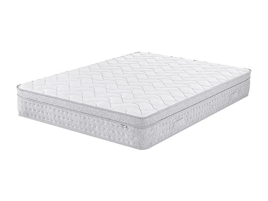 Matelas 140x190 cm ep 25 cm ressorts ensachés + mousses de confort, bords renforcés - THENEST