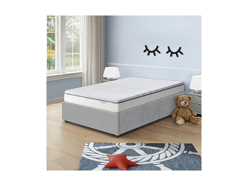 Surmatelas 90x190 cm ep 5,3 cm mousse mémoire de forme, housse stretch déhoussable, base antidérapante - PLUME