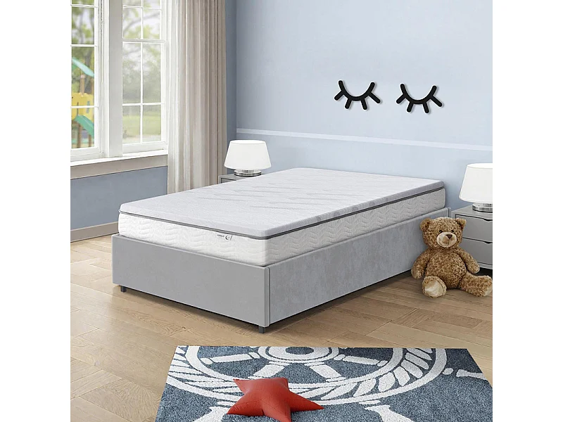 Surmatelas 90x190 cm ep 5,3 cm mousse mémoire de forme, housse stretch déhoussable, base antidérapante - PLUME