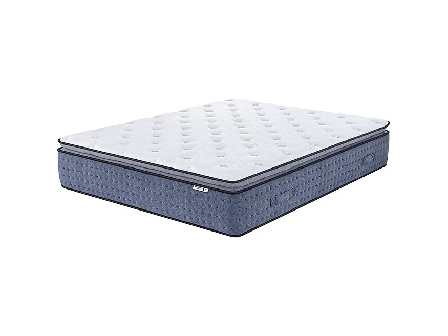 Matelas 180x200 cm ep 35 cm ressorts ensachés 3 zones + mousse mémoire, coutil bambou, bords renforcés - LASUITE