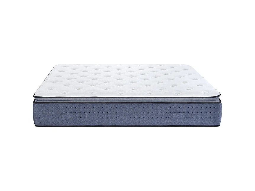 Matelas 180x200 cm ep 35 cm ressorts ensachés 3 zones + mousse mémoire, coutil bambou, bords renforcés - LASUITE