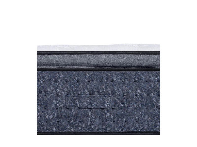 Matelas 180x200 cm ep 35 cm ressorts ensachés 3 zones + mousse mémoire, coutil bambou, bords renforcés - LASUITE