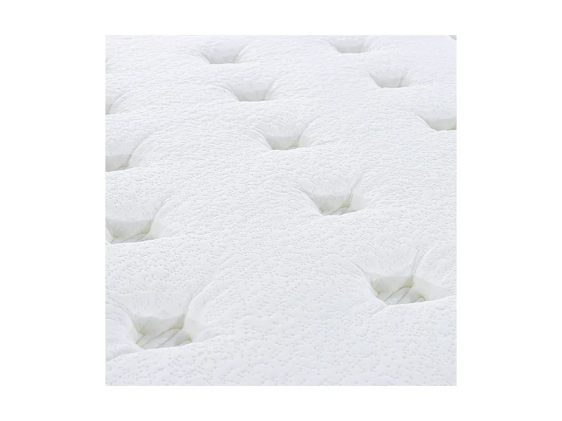 Matelas 180x200 cm ep 35 cm ressorts ensachés 3 zones + mousse mémoire, coutil bambou, bords renforcés - LASUITE