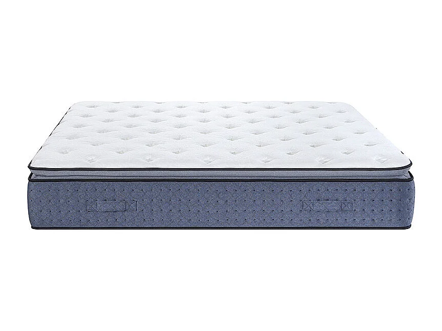 Matelas 180x200 cm ep 35 cm ressorts ensachés 3 zones + mousse mémoire, coutil bambou, bords renforcés - LASUITE