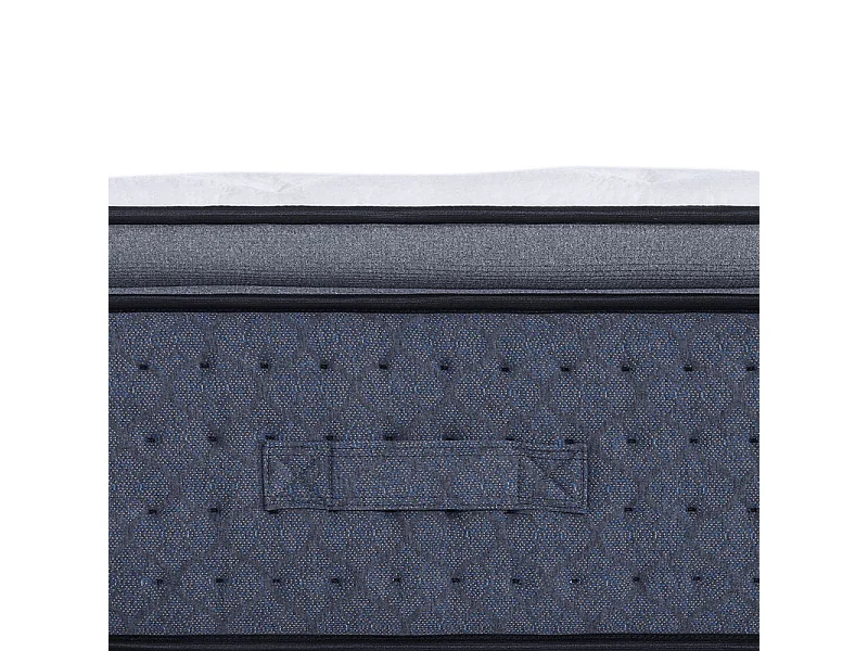 Matelas 180x200 cm ep 35 cm ressorts ensachés 3 zones + mousse mémoire, coutil bambou, bords renforcés - LASUITE