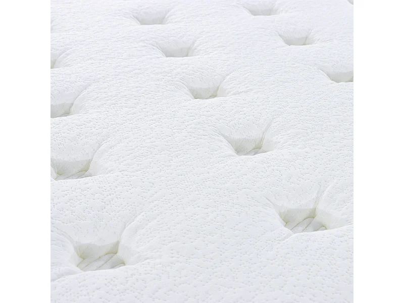Matelas 180x200 cm ep 35 cm ressorts ensachés 3 zones + mousse mémoire, coutil bambou, bords renforcés - LASUITE