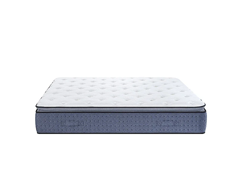 Matelas 180x200 cm ep 35 cm ressorts ensachés 3 zones + mousse mémoire, coutil bambou, bords renforcés - LASUITE