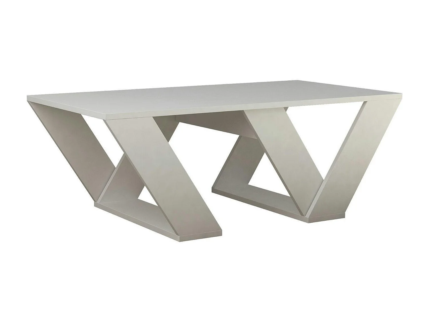 Table basse blanche design - base avec pieds en W MARFA